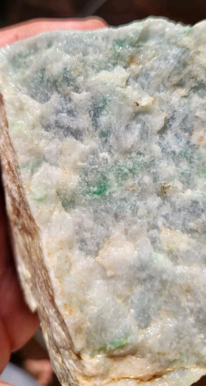 RARE: 2.16lb Guatemala Moss and Snow Jadeite Carving Lapidary Rough Material