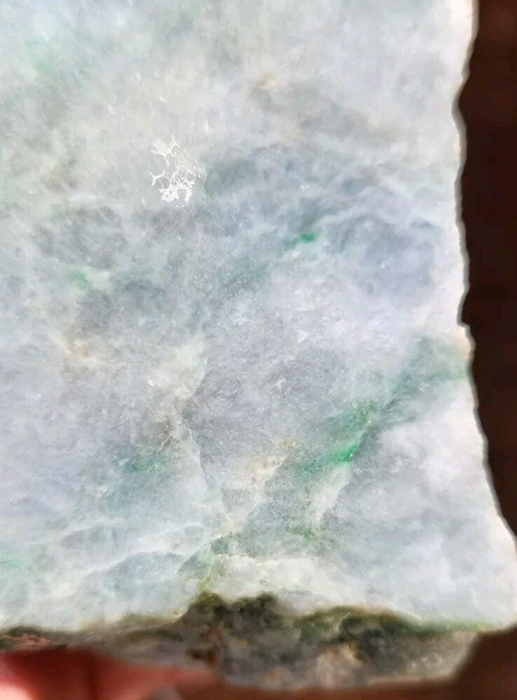 RARE: 2.16lb Guatemala Moss and Snow Jadeite Carving Lapidary Rough Material