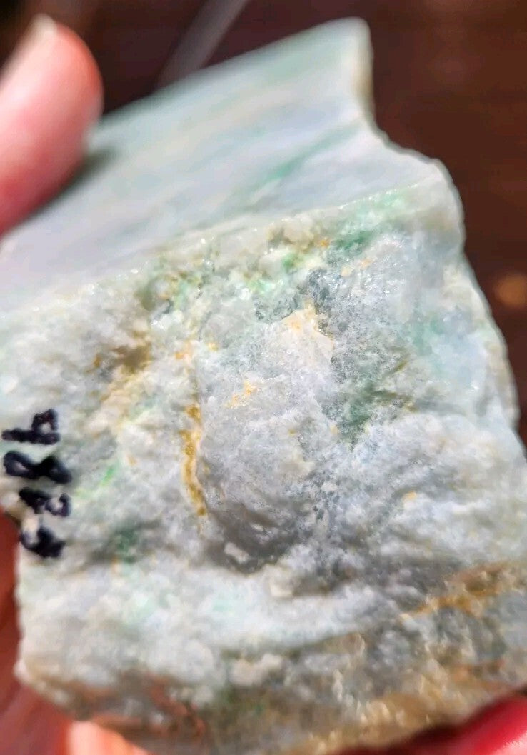 RARE: 2.16lb Guatemala Moss and Snow Jadeite Carving Lapidary Rough Material