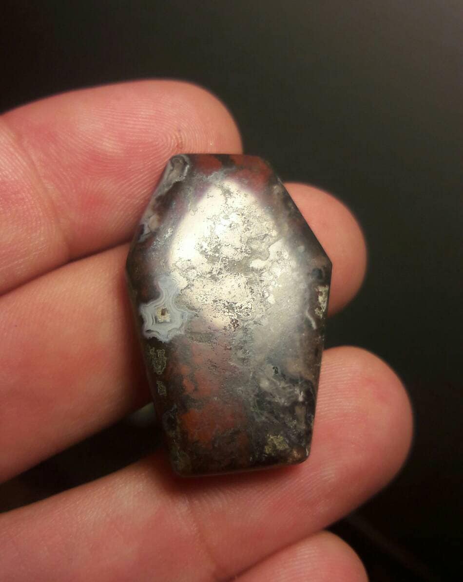 Large agate coffin cabachon