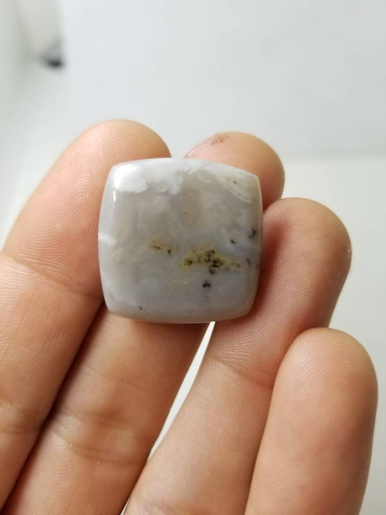 30 ct sheep creek plume agate square cushion cut cabochon