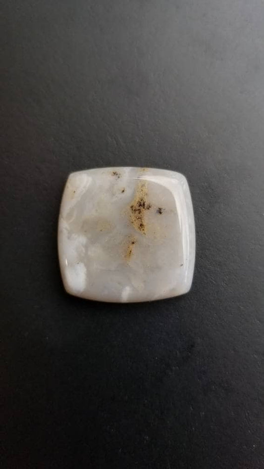 30 ct sheep creek plume agate square cushion cut cabochon