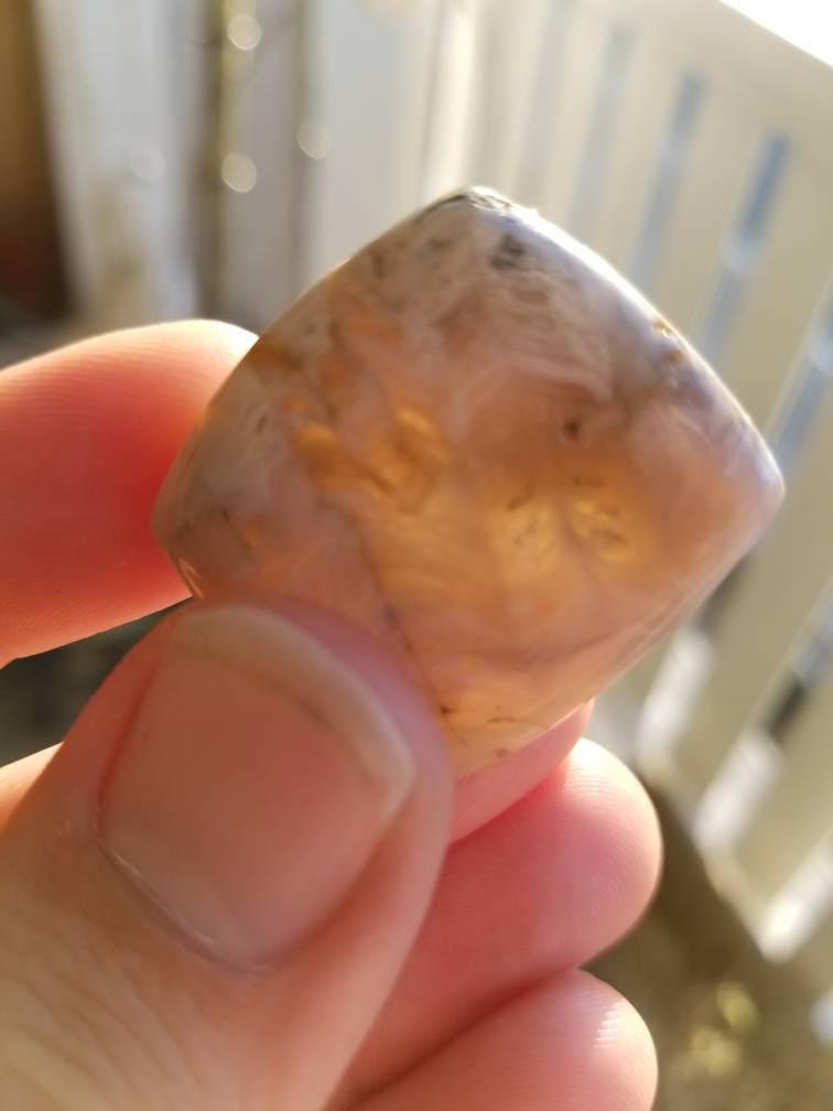 64 ct fossil coral square cushion cut cabochon