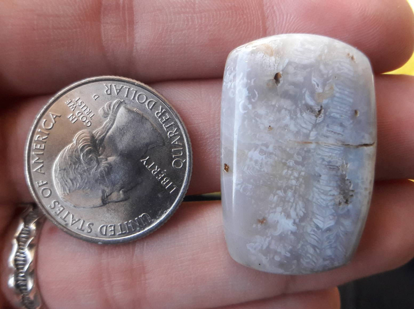 53ct fossil coral rectangle cushion cabochon