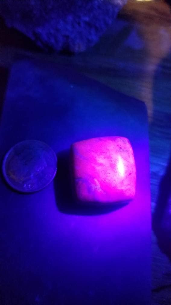 61ct UV reactive monet stone square cushion cut cabochon