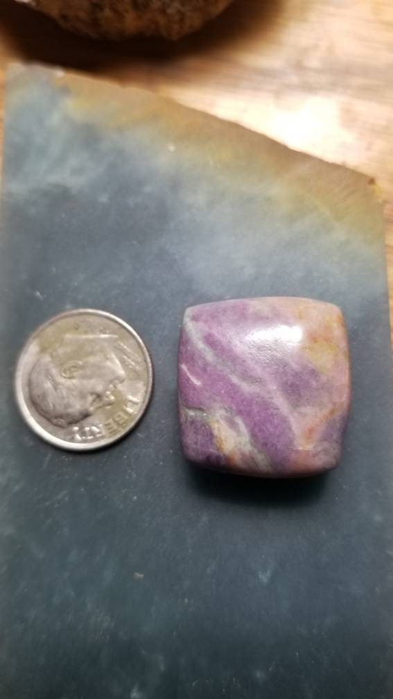 61ct UV reactive monet stone square cushion cut cabochon