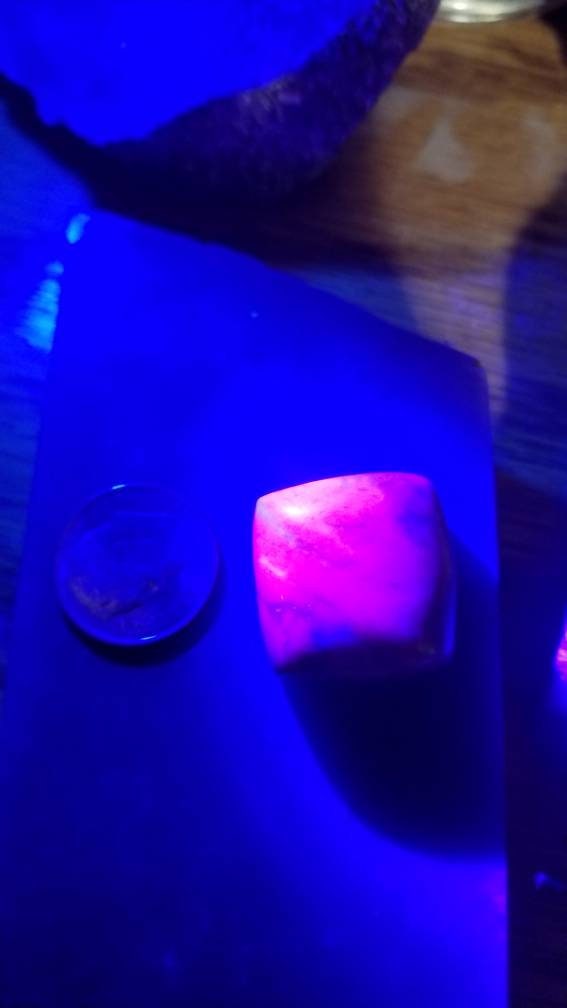 61ct UV reactive monet stone square cushion cut cabochon