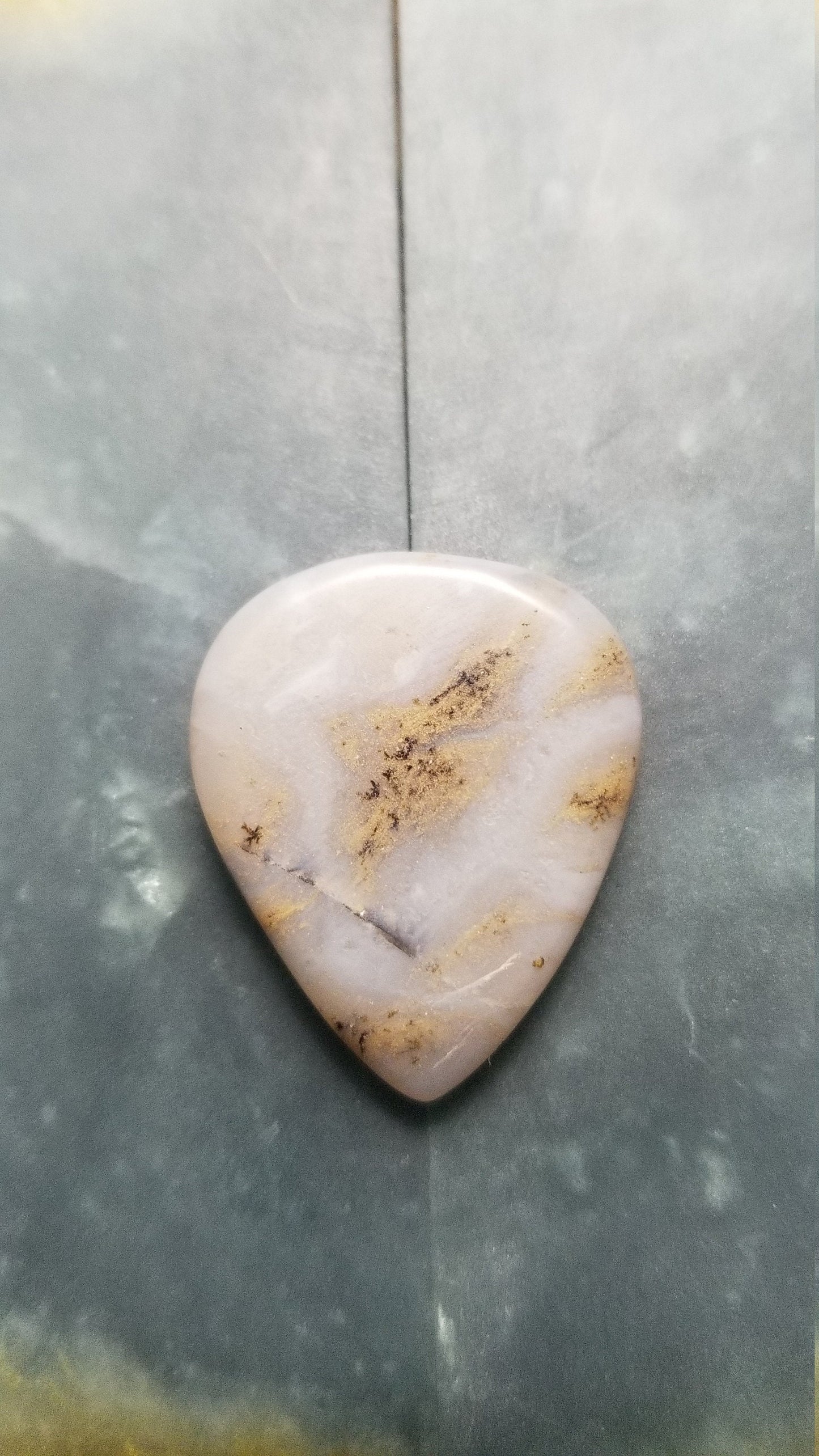 5mm white plume agate gemstone guitar pick