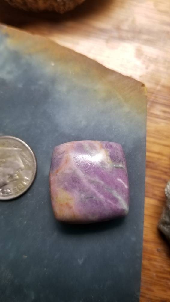 61ct UV reactive monet stone square cushion cut cabochon