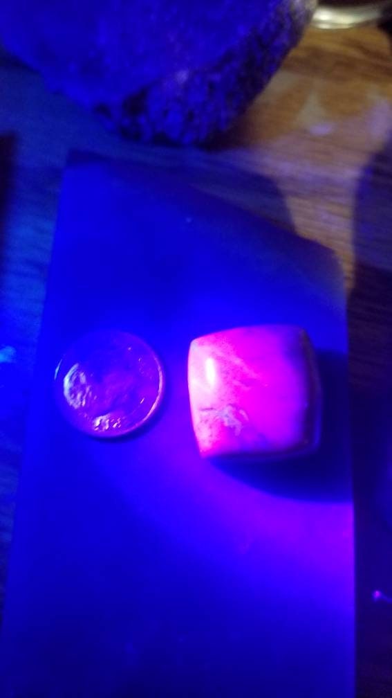 61ct UV reactive monet stone square cushion cut cabochon