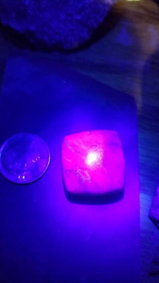 61ct UV reactive monet stone square cushion cut cabochon