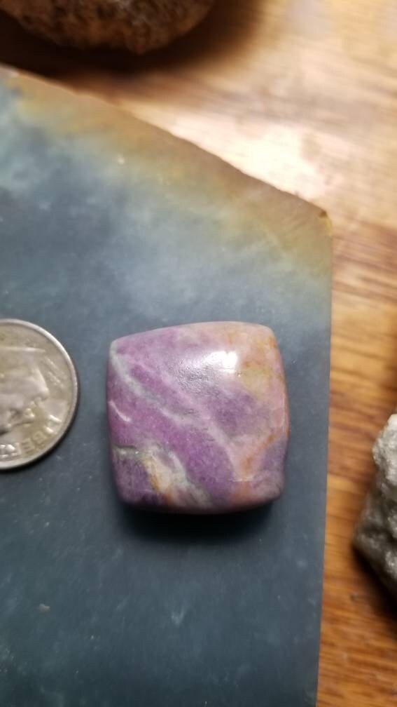 61ct UV reactive monet stone square cushion cut cabochon
