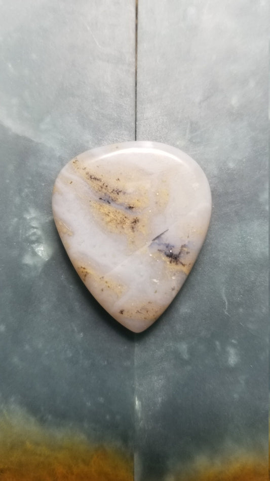 5mm white plume agate gemstone guitar pick