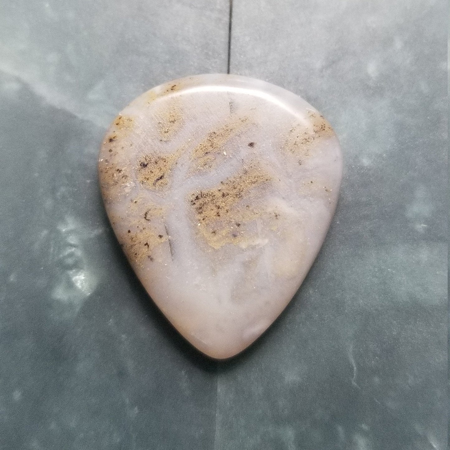 5mm white plume agate gemstone guitar pick