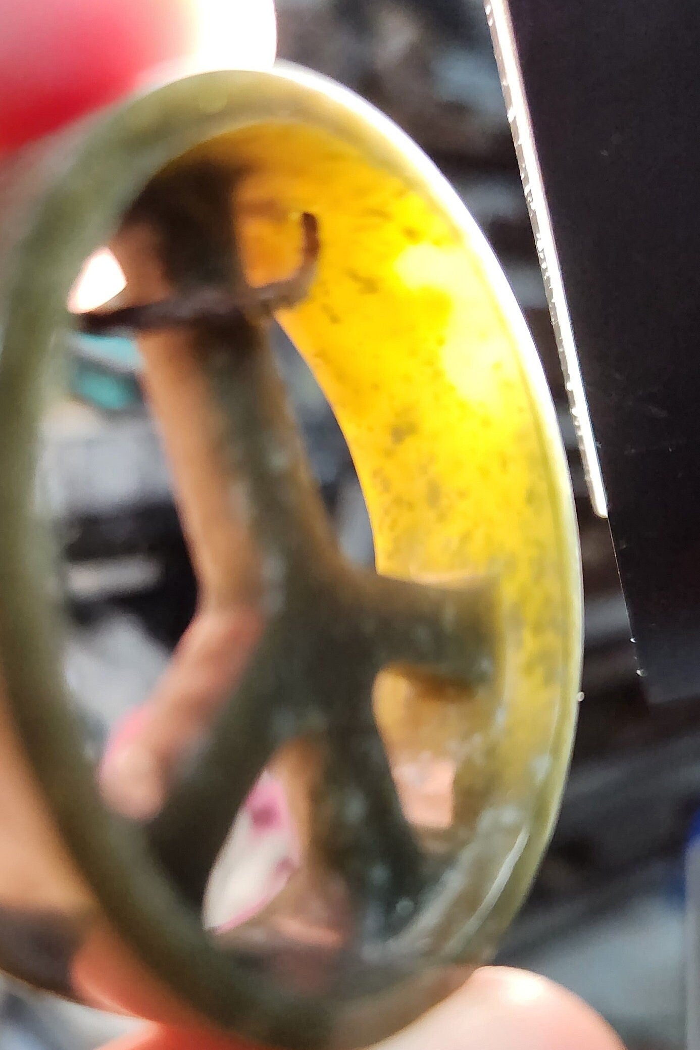 Wyoming black olive nephrite jade hand carved peace sign adjustable pendant