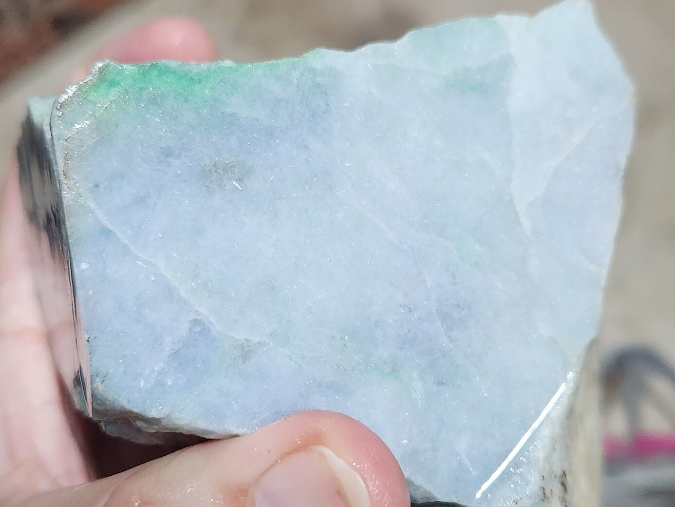 RARE: 3.25 lbs Guatemala moss and snow jadeite rough carving lapidary stone