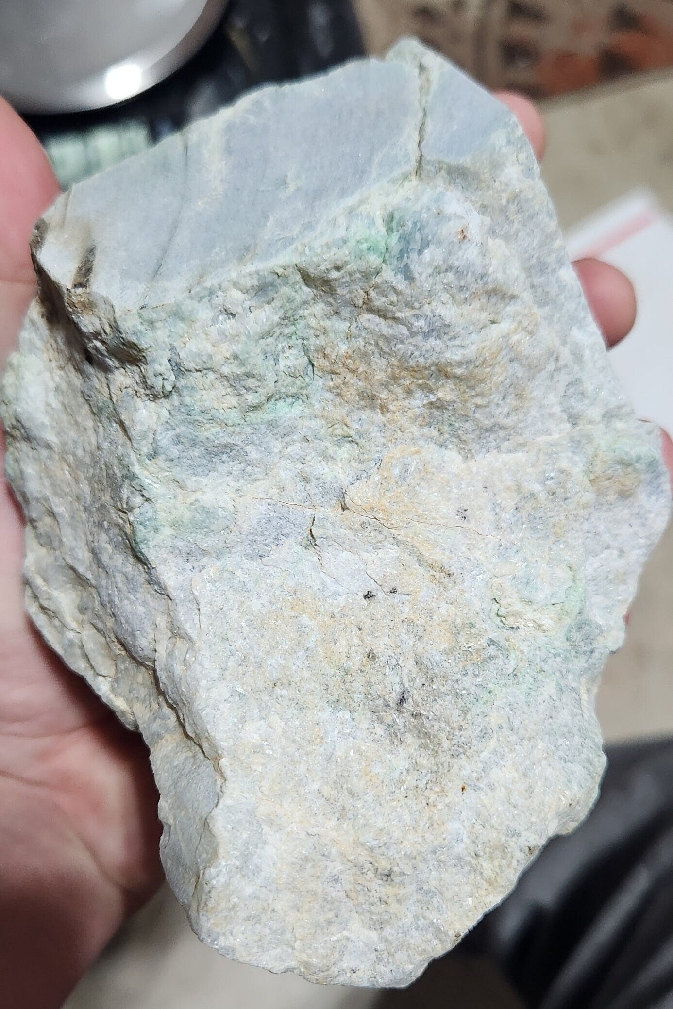RARE: 3.25 lbs Guatemala moss and snow jadeite rough carving lapidary stone