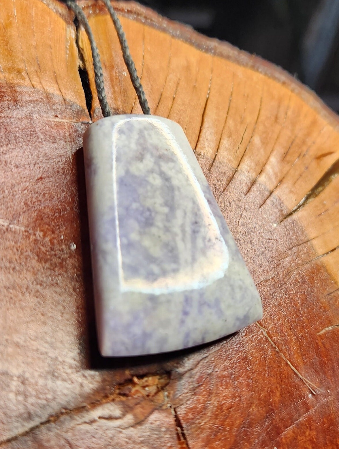 Guatemala Lilac jadeite jade toki style adjustable pendant