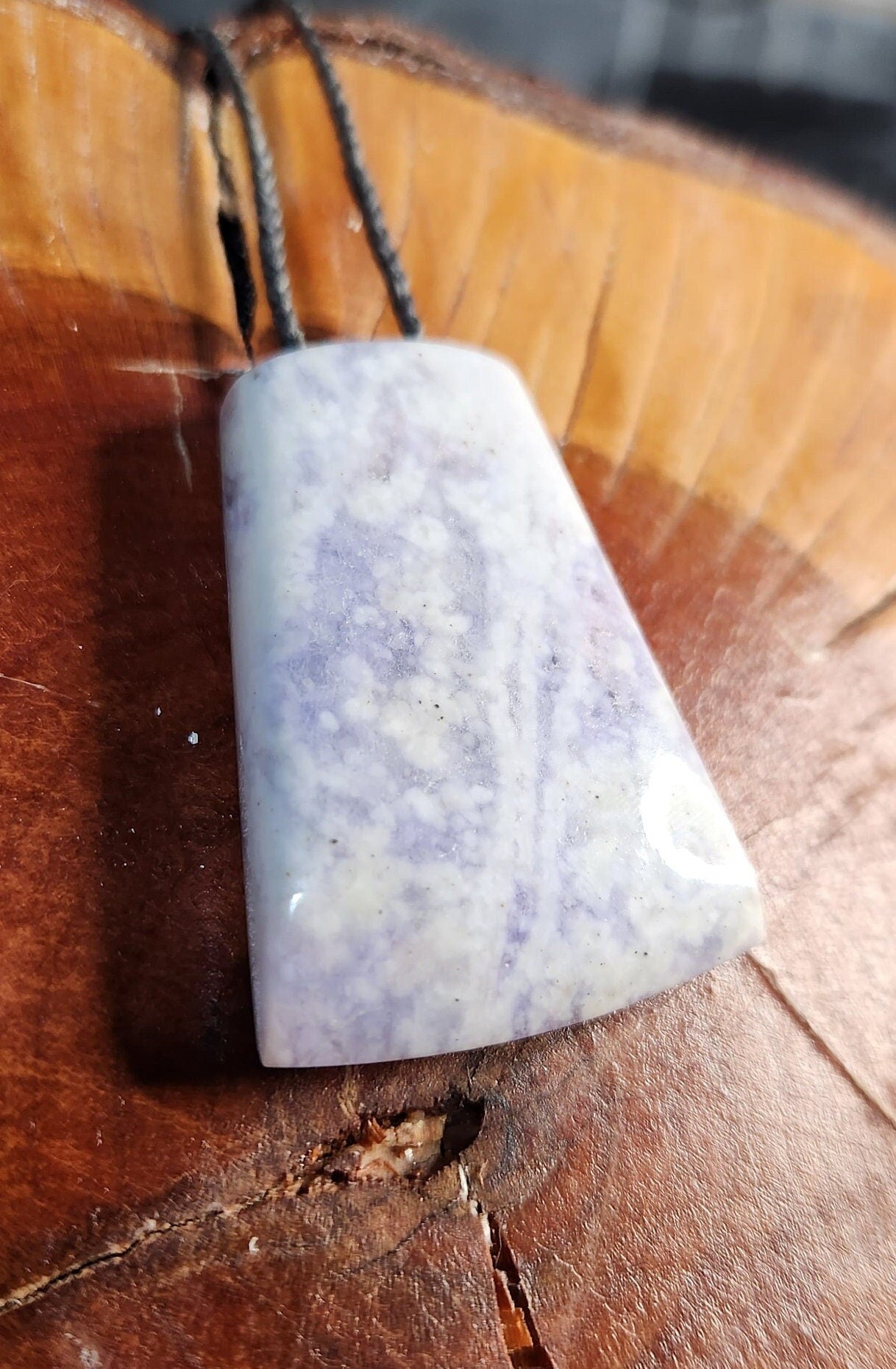 Guatemala Lilac jadeite jade toki style adjustable pendant