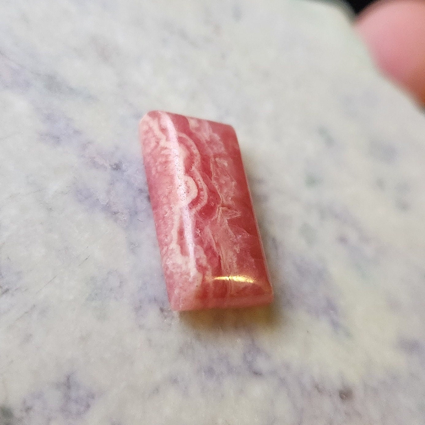 21.8ct rhodochrosite bar cabochon