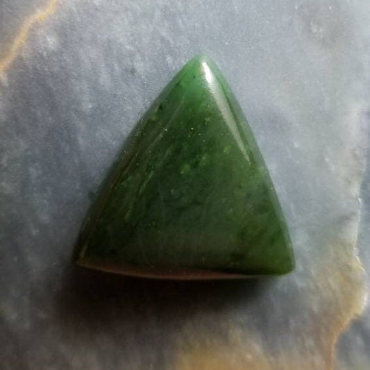 36.5ct Siberian nephrite jade triangle cabochon