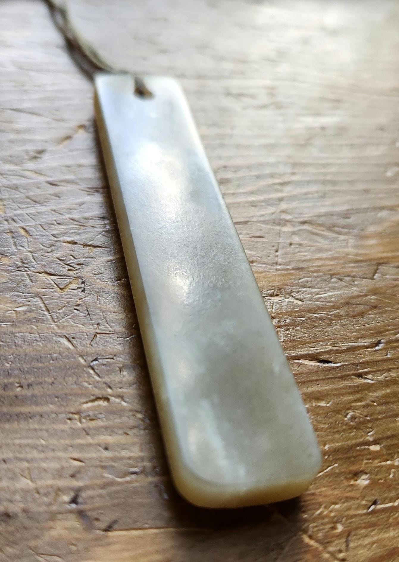 Siberian honey nephrite jade spirals tablet style pendant necklace