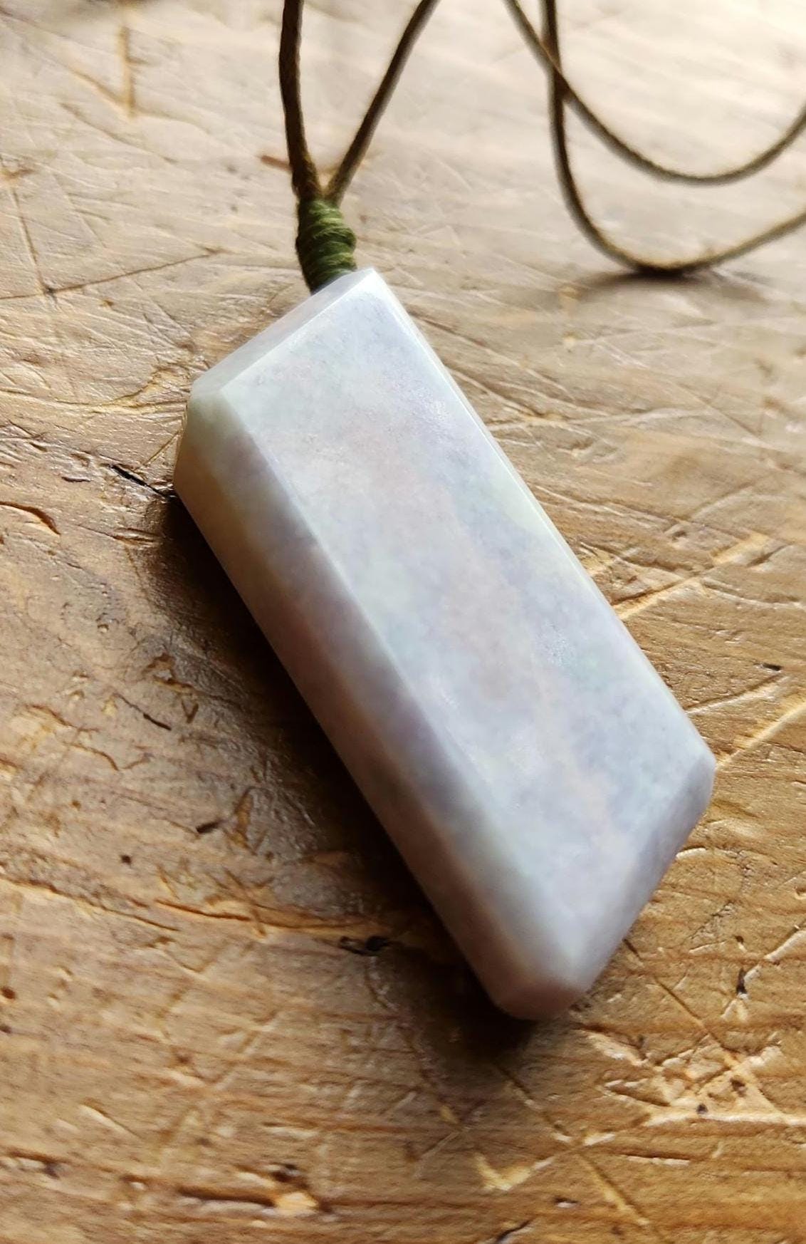 Faceted Guatemala rainbow lilac jadeite trapezoid pendant