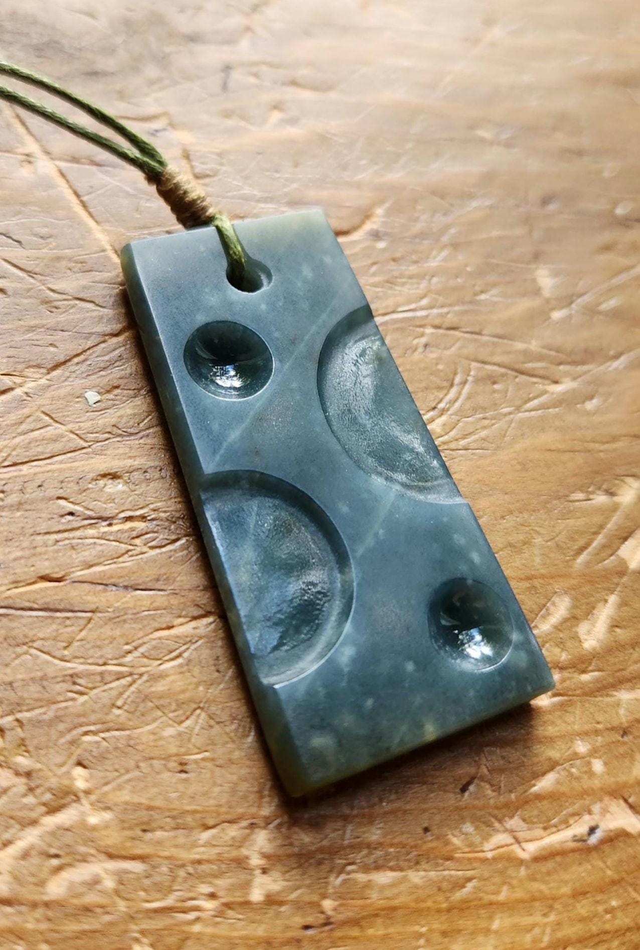 Abstract Guatemala princessa blue jadeite pendant