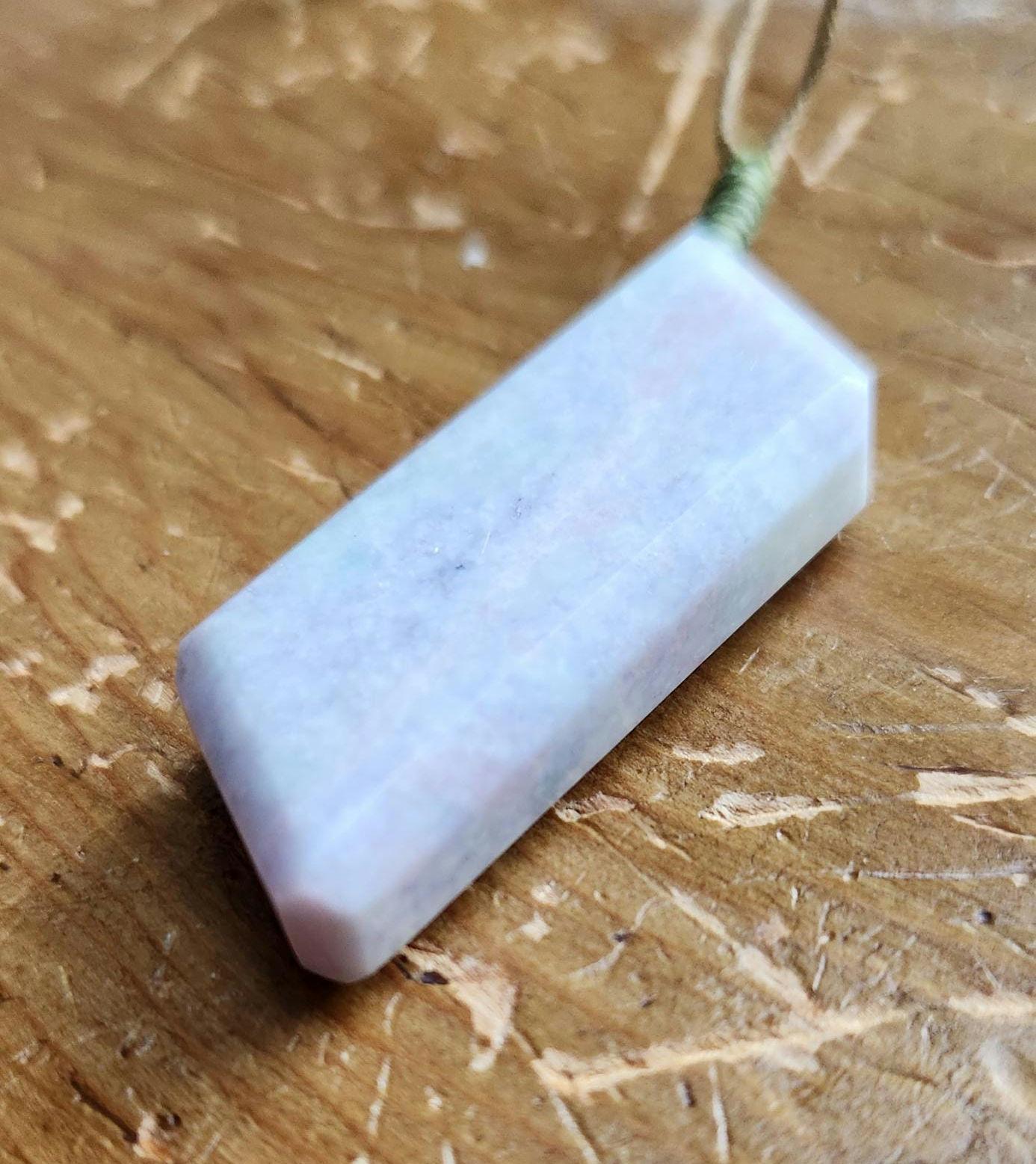 Faceted Guatemala rainbow lilac jadeite trapezoid pendant