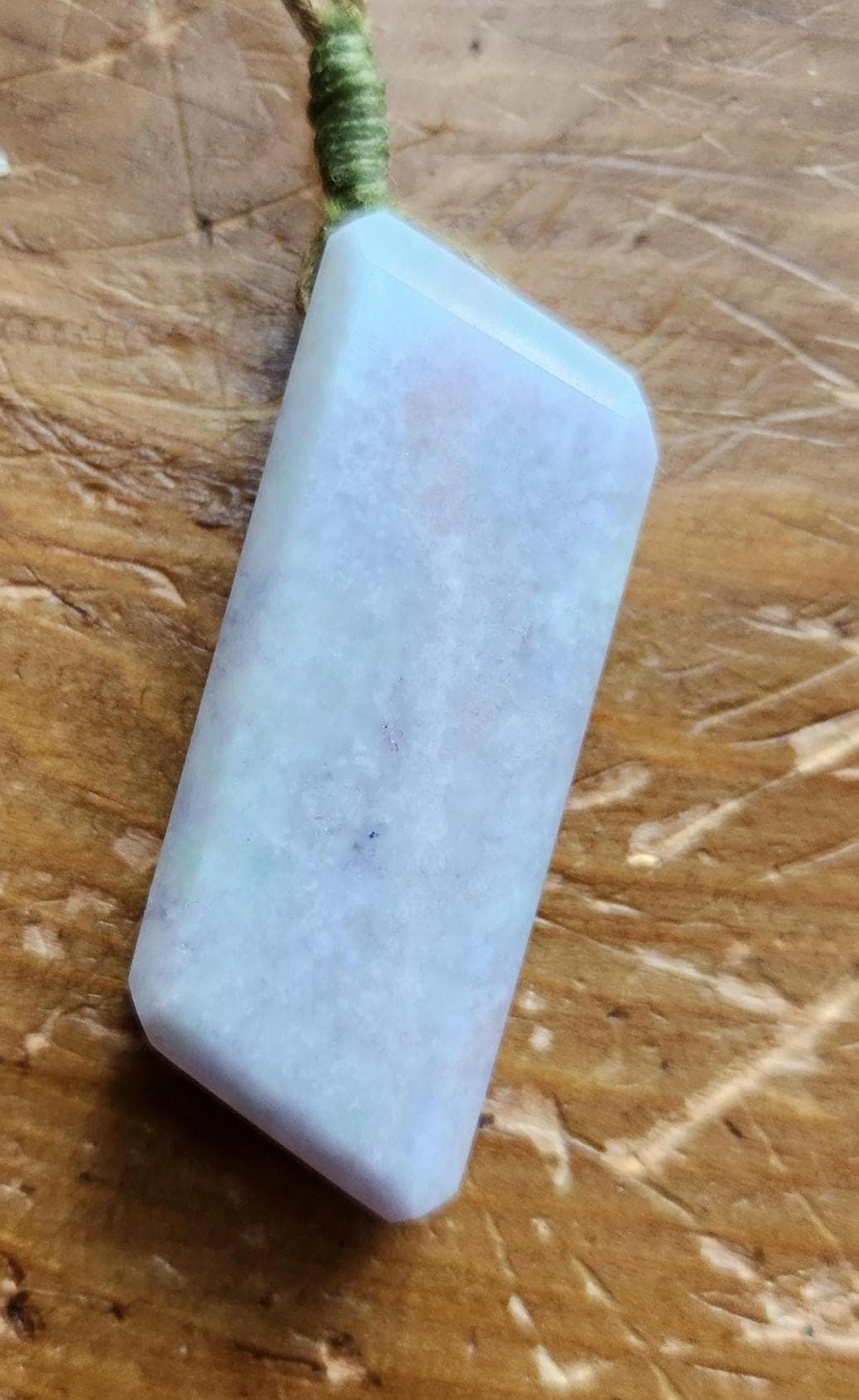 Faceted Guatemala rainbow lilac jadeite trapezoid pendant