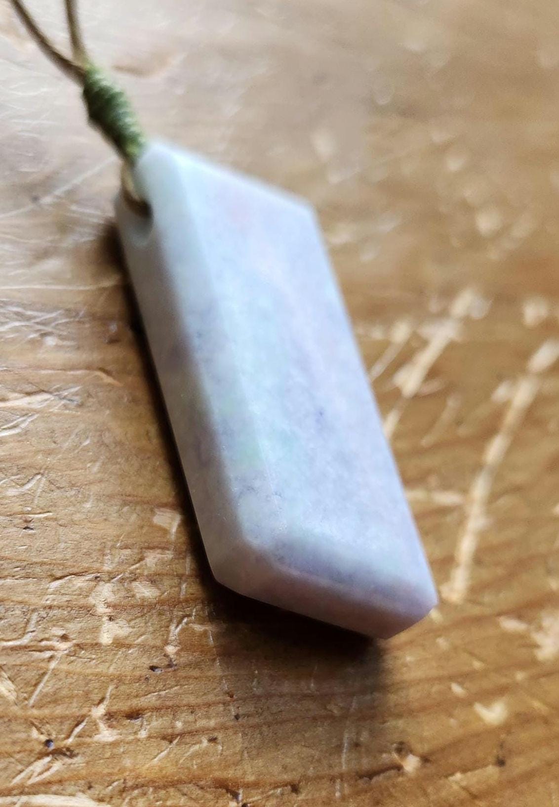 Faceted Guatemala rainbow lilac jadeite trapezoid pendant