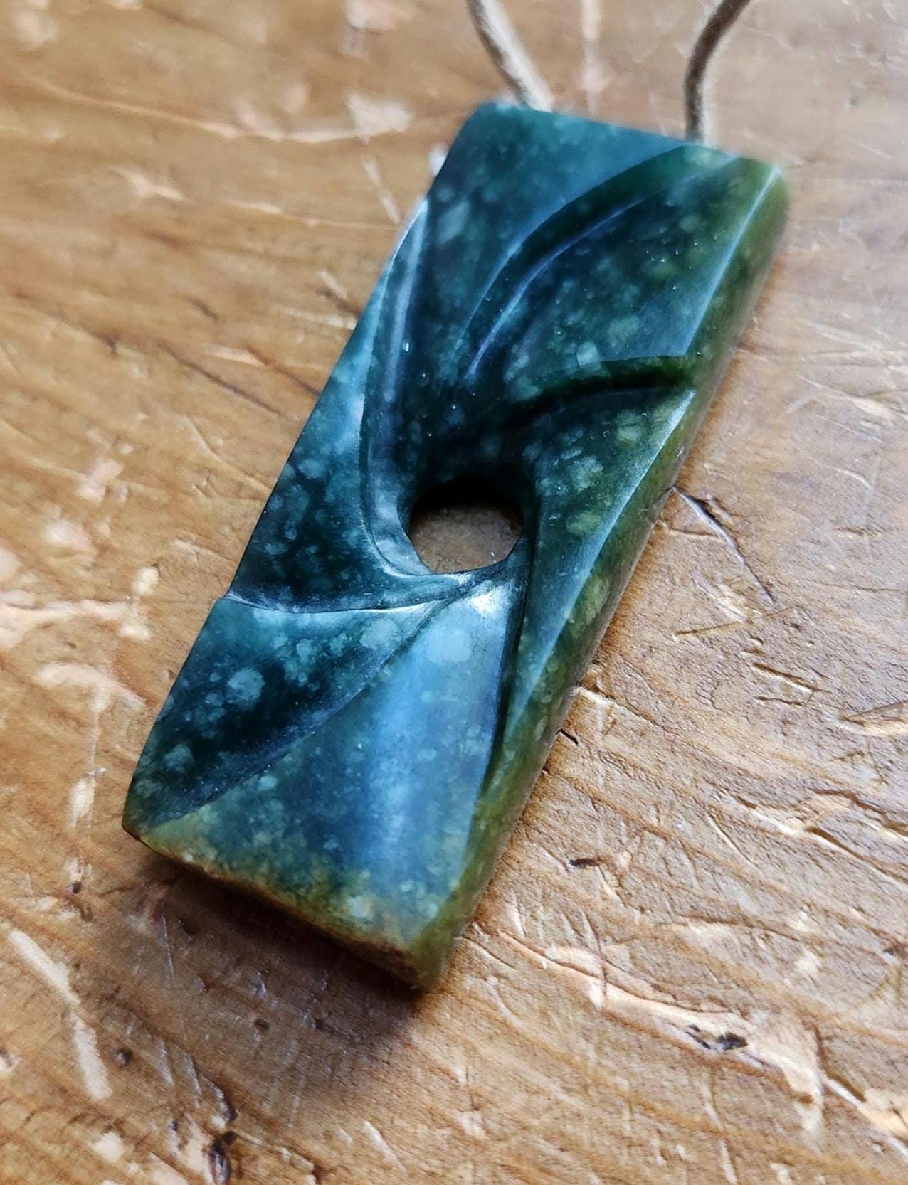 Guatemala princessa olmec blue jadeite live edge galaxy blackhole/whitehole pendant