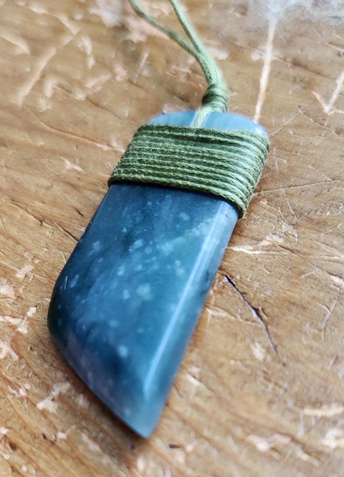 Guatemala princessa blue jadeite toki tanto blade pendant