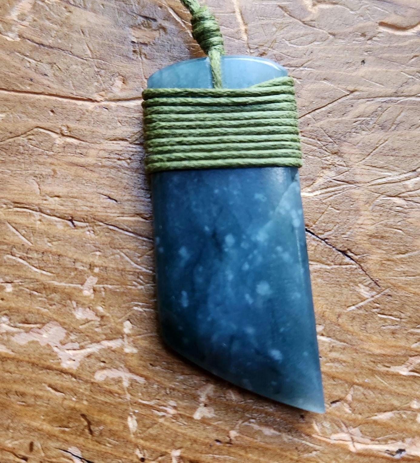 Guatemala princessa blue jadeite toki tanto blade pendant