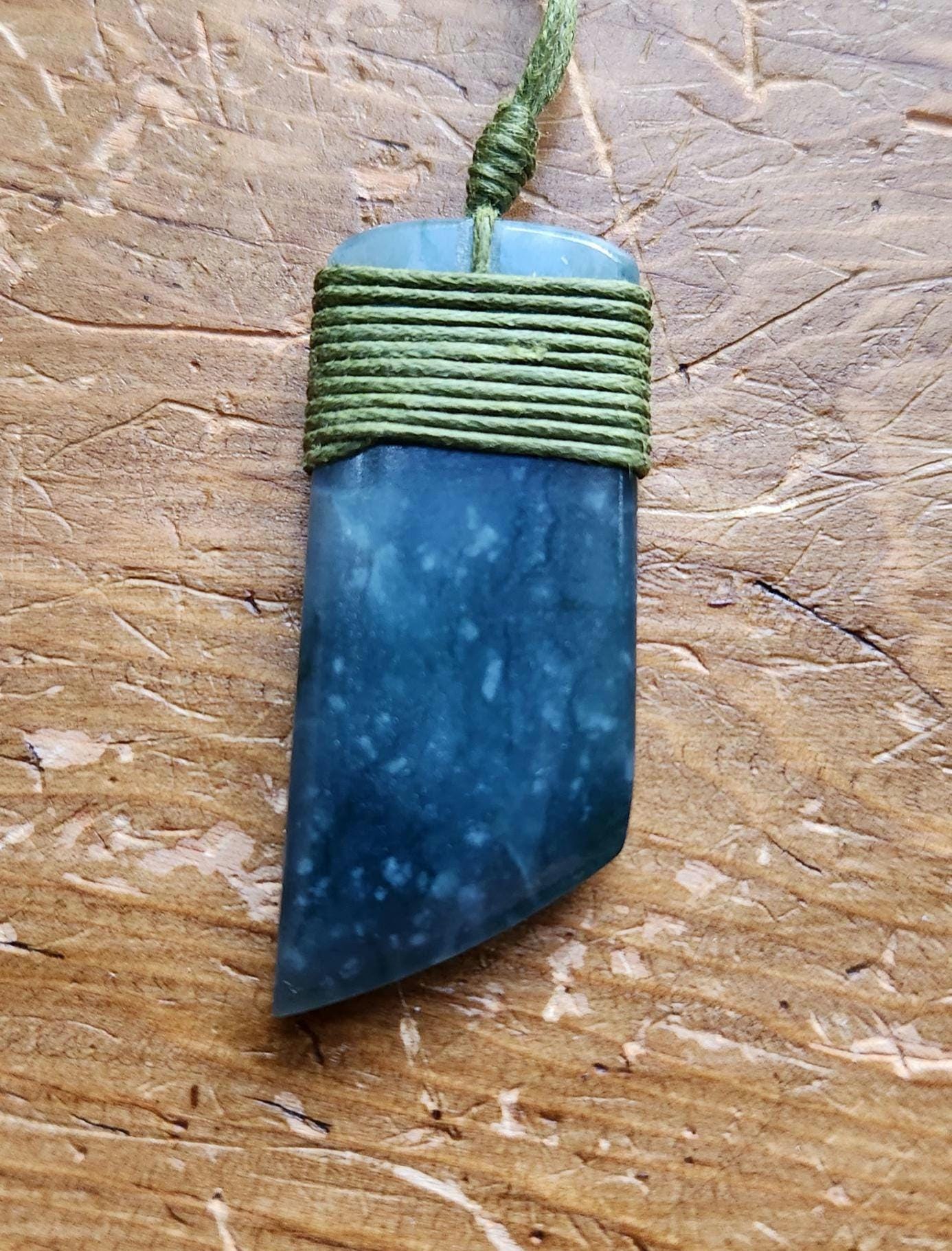 Guatemala princessa blue jadeite toki tanto blade pendant
