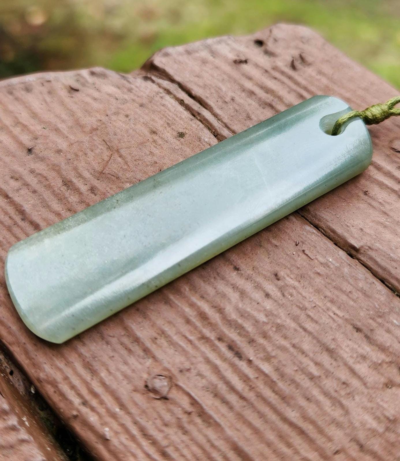 Siberian blue nephrite jade gold inlaid pendant necklace