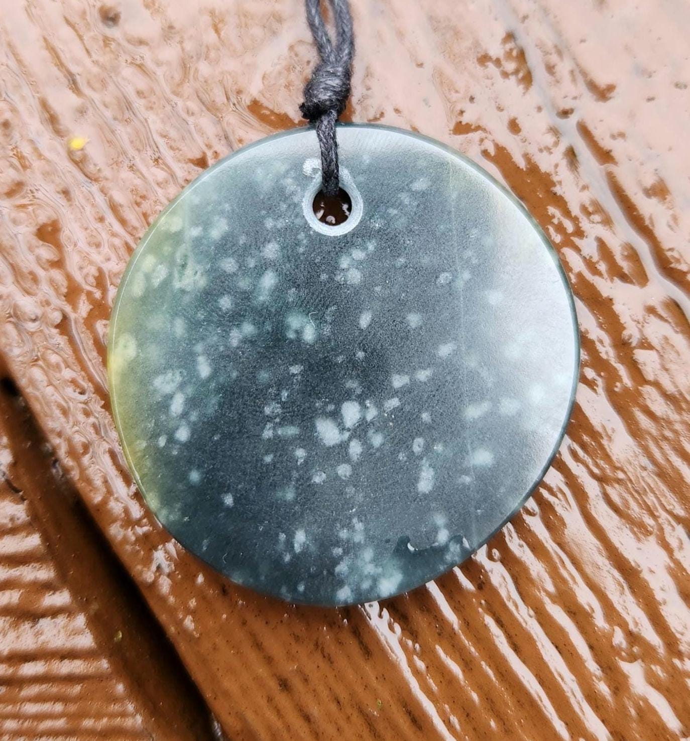 Guatemala olmec princessa blue jadeite disc coin medallion pendant