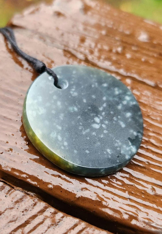 Guatemala olmec princessa blue jadeite disc coin medallion pendant