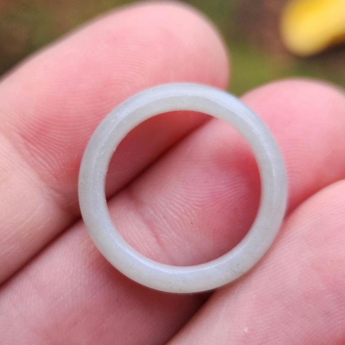 Size 5.5 guatemala mint jadeite jade band gemstone ring hand carved artisan jewelry