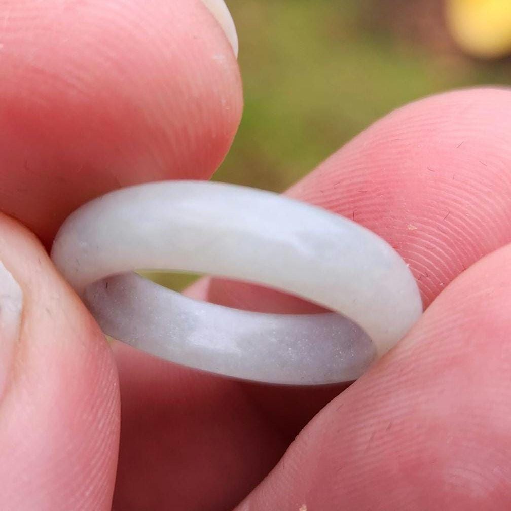 Size 5.5 guatemala mint jadeite jade band gemstone ring hand carved artisan jewelry