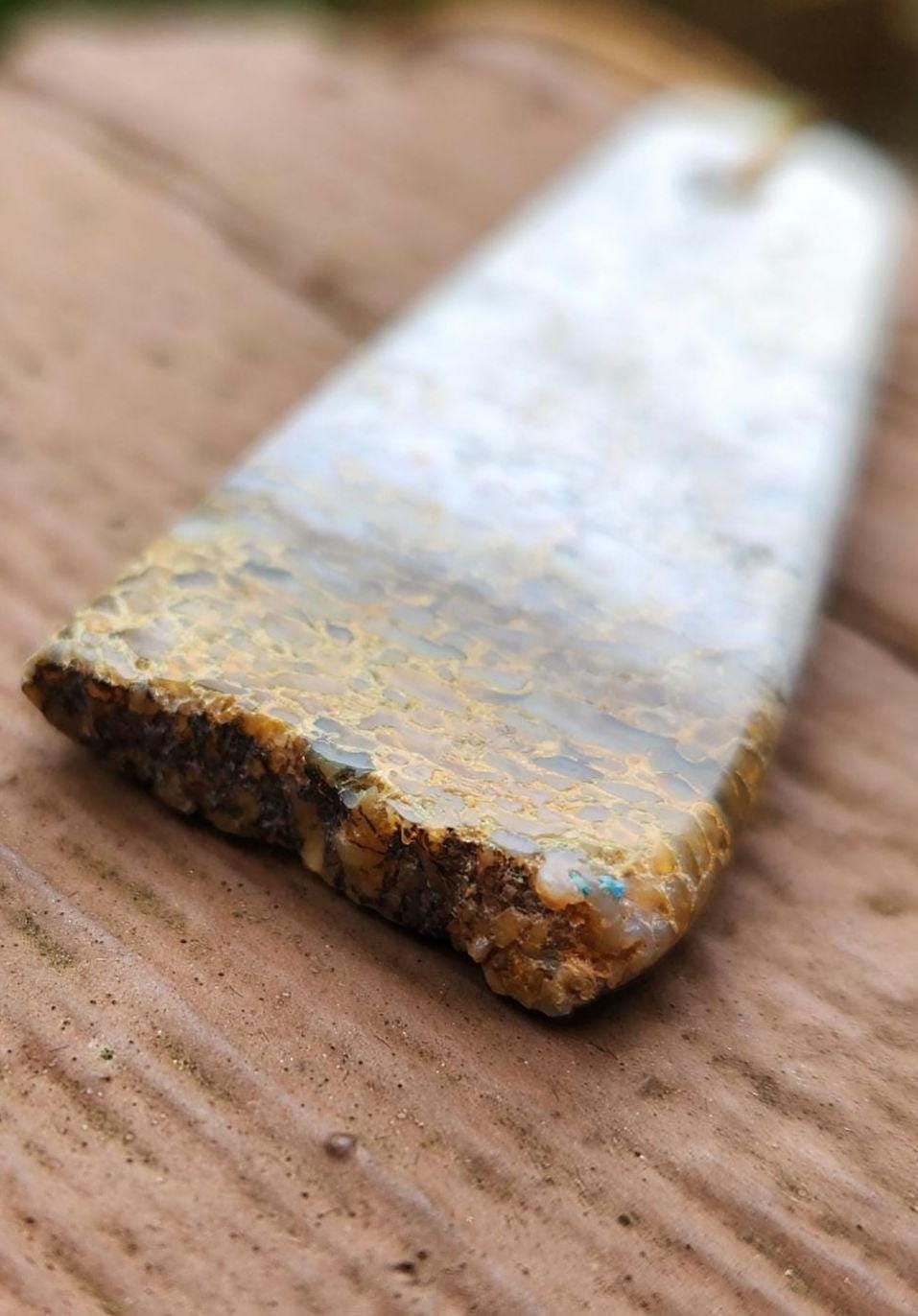 utah white dino bone gembone live edge pendant necklace