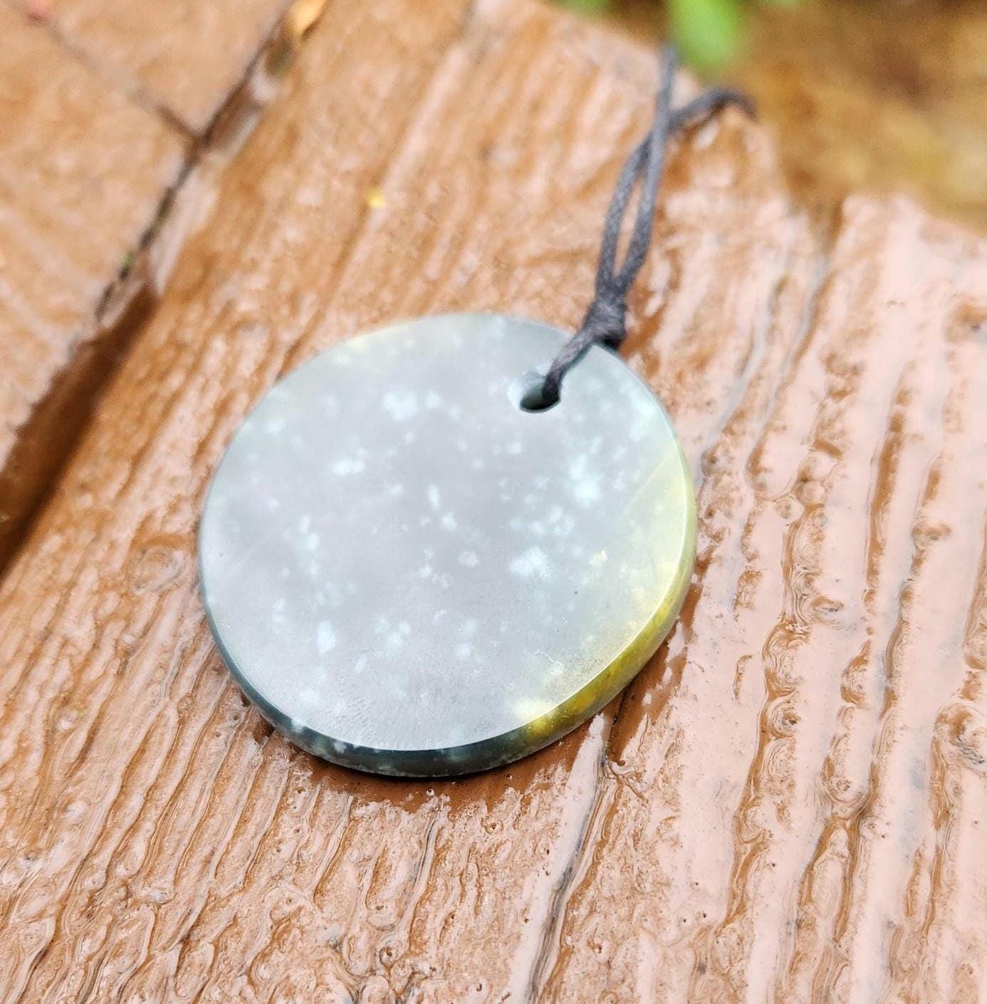 Guatemala olmec princessa blue jadeite disc coin medallion pendant