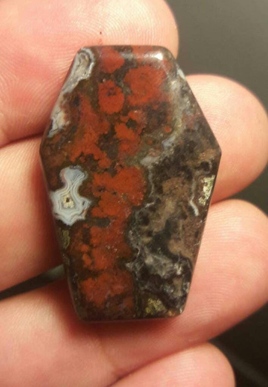 Large agate coffin cabachon
