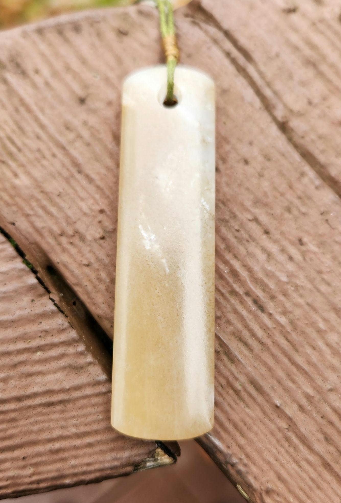 Siberian honey nephrite jade wizard gnome face tablet style pendant necklace